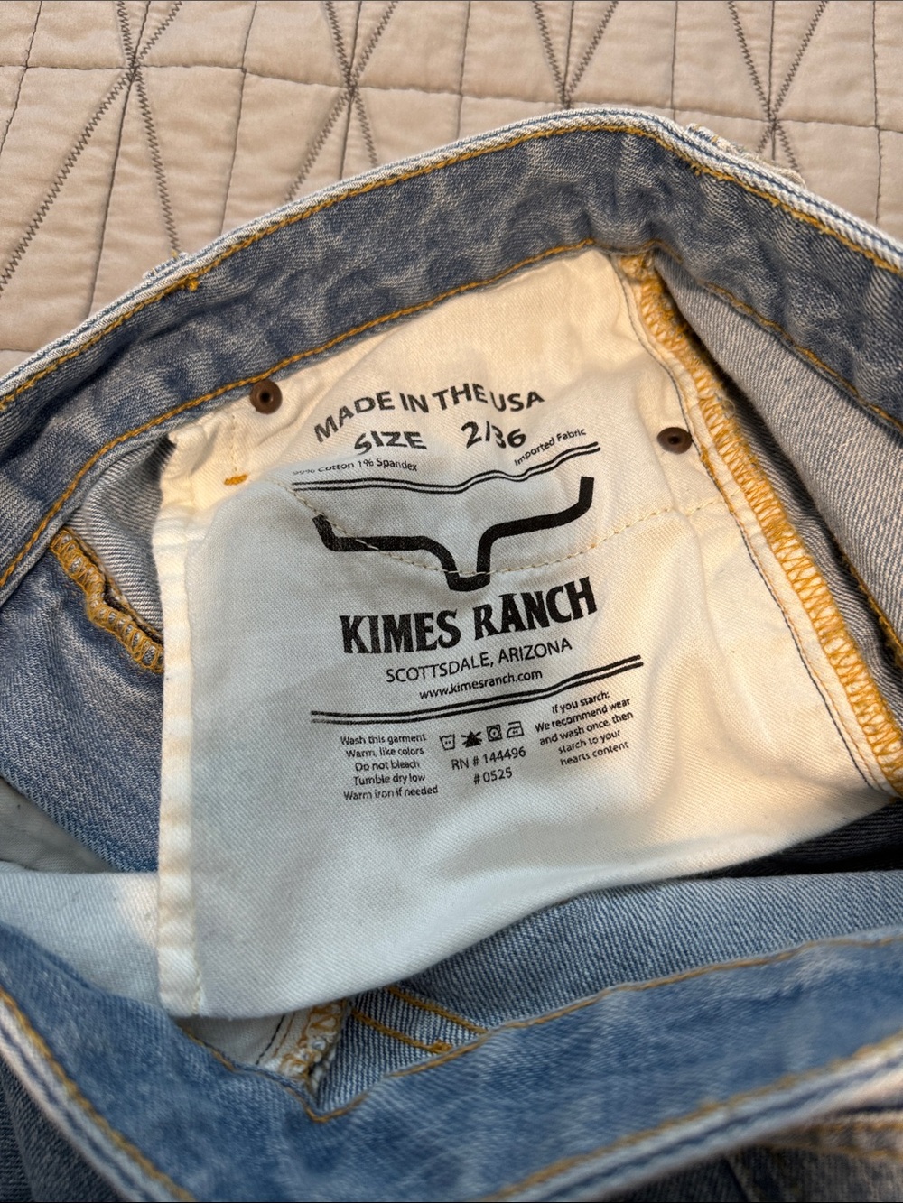 Kimes Ranch Jennifer Light Blue Flare Jeans with Contrast Stitching - Picture 5 of 6